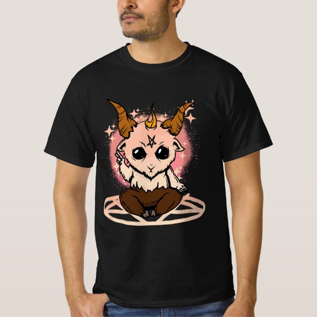T-shirt Pastel Goth Kawaii Clothing Baby Baphomet Satanic  (Devant)