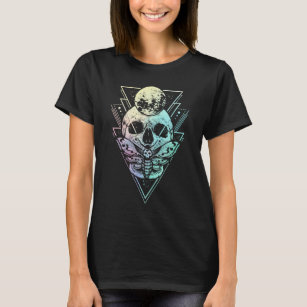 T-shirt Pastel Goth Moon Crâne gothique Wicca Crescent Mot