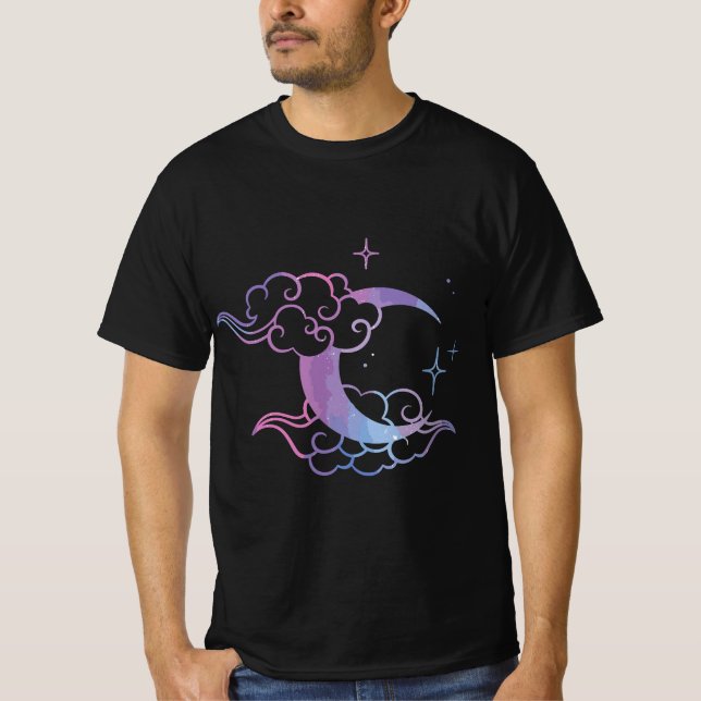 T-shirt Pastel Goth Moon Cute Moon Art  (Devant)