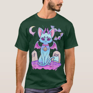 T-shirt Pastel Goth Pentagram Déplaisant Chat Kawaii Emo K