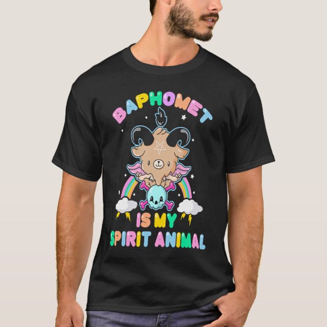 T-shirt Pastel Goth Satanic Emo Baphomet Est Mon Esprit An (Devant)