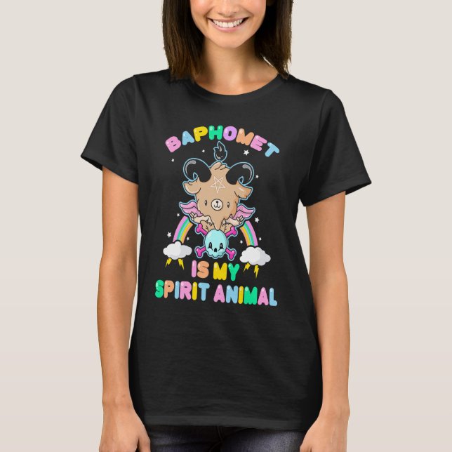 T-shirt Pastel Goth Satanic Emo  Baphomet Is My Spirit Ani (Devant)