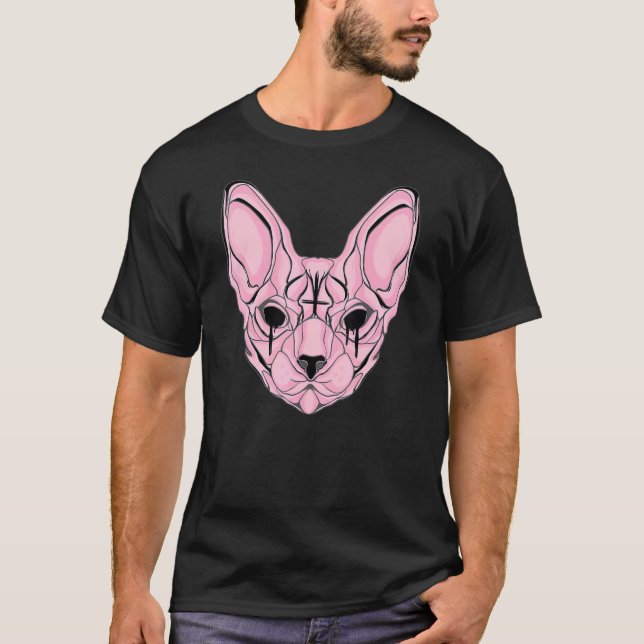 T-shirt Pastel Goth Sphynx Chat (Devant)