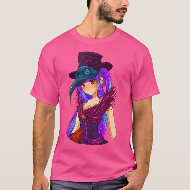 T-shirt Pastel Goth Steampunk Vaporwave Plague Docteur Cri (Devant)