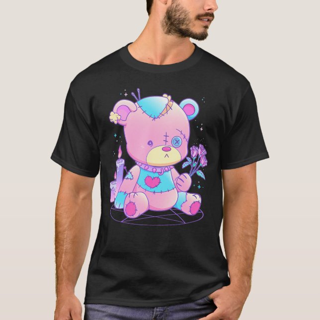 T-shirt Pastel Goth Teddy Bear Japonais Anime Kawaii Demon (Devant)