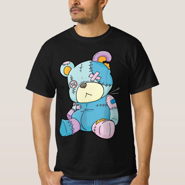 T-shirt Pastel Goth Teddy Bear Nu Goth Menhera Kawaii Anim (Devant)