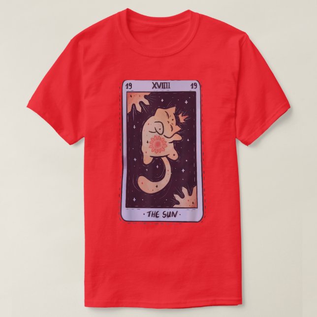T-shirt Pastel Goth Vêtements Tarot Déplaisant Chat Le Sol (Design devant)