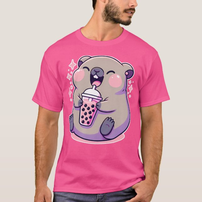 T-shirt Pastel Goth Wombat Bubble Tea (Devant)