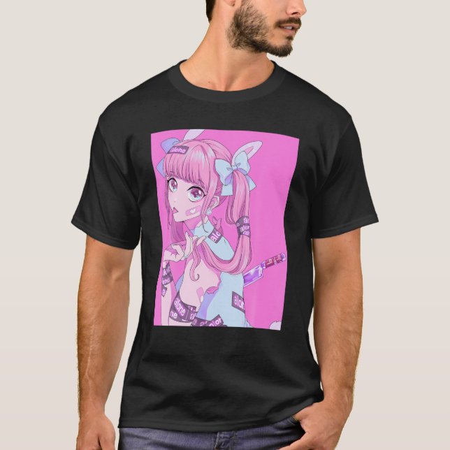 T-shirt Pastel Goth Yami Kawaii Menhera Rose esthétique An (Devant)