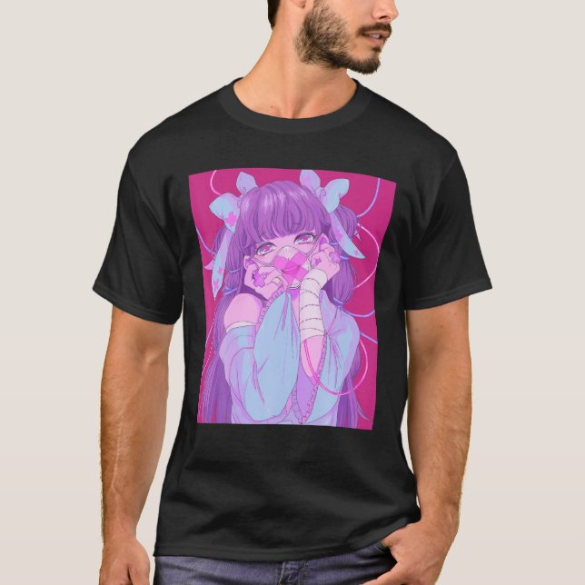 T-shirt Pastel Goth Yami Kawaii Menhera Waifu (Devant)