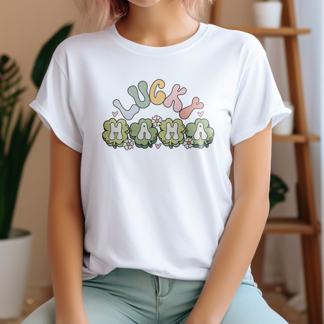 T-shirt Pastel LUCKY MAMA Clover St. Patricks Day (Créateur téléchargé)