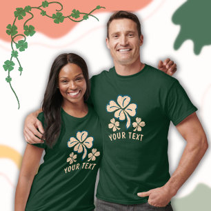 T-shirt Pastel Lucky Shamrock Clover Text St Patrick`s Day