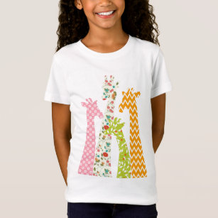 T-Shirt Pastel Motif Giraffes Fille Babydoll T Chemises