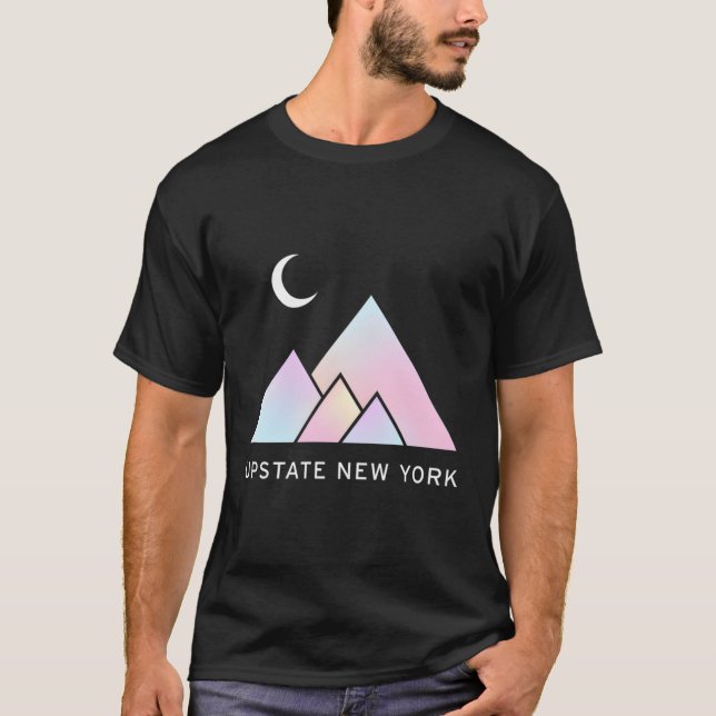 T-shirt Pastel Mountain Moon Upstate New York (Devant)