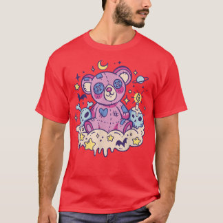 T-shirt Pastel Nu Goth Kawaii Teddy Bear Hommes occultes D