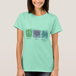 T-shirt Pastel Peace, Love et Chins Japonais
