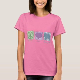 T-shirt Pastel Peace, Love et Samoyeds