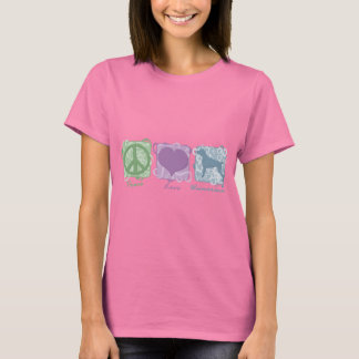 T-shirt Pastel Peace, Love et Weimaraners