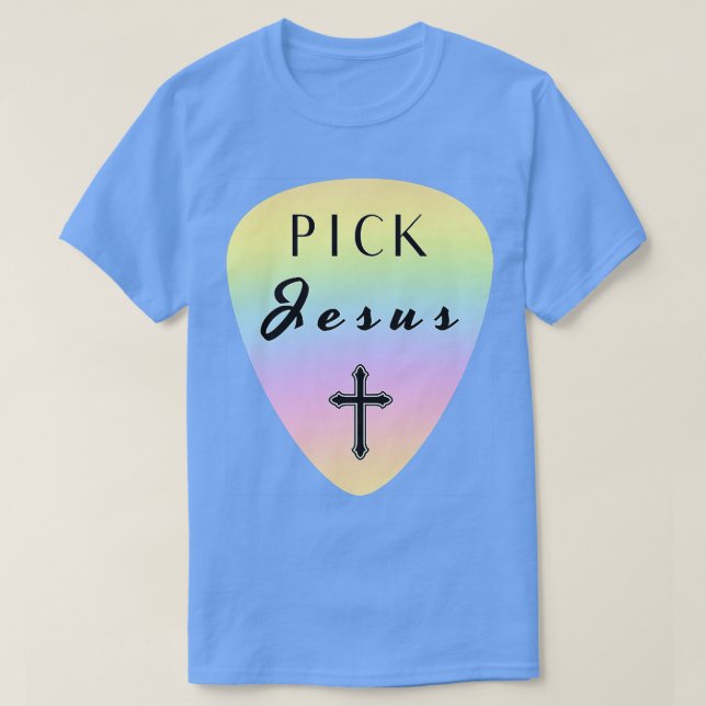 T-shirt Pastel Rainbow Guitar Pick Pick Pick Pick (Design devant)