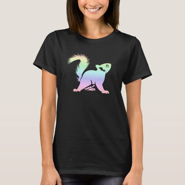 T-shirt Pastel Rainbow Squirrel Silhouette Cute (Devant)