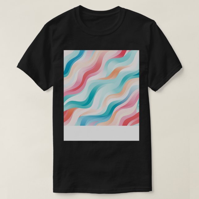 T-shirt Pastel Ripples Moderne Vagues Abstraites Dévoilées (Design devant)