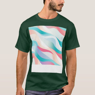 T-shirt Pastel Ripples Vagues Abstraites modernes déchaîné