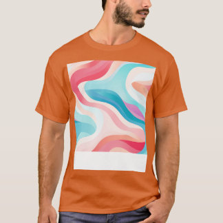 T-shirt Pastel Ripples Vagues Abstraites modernes déchaîné