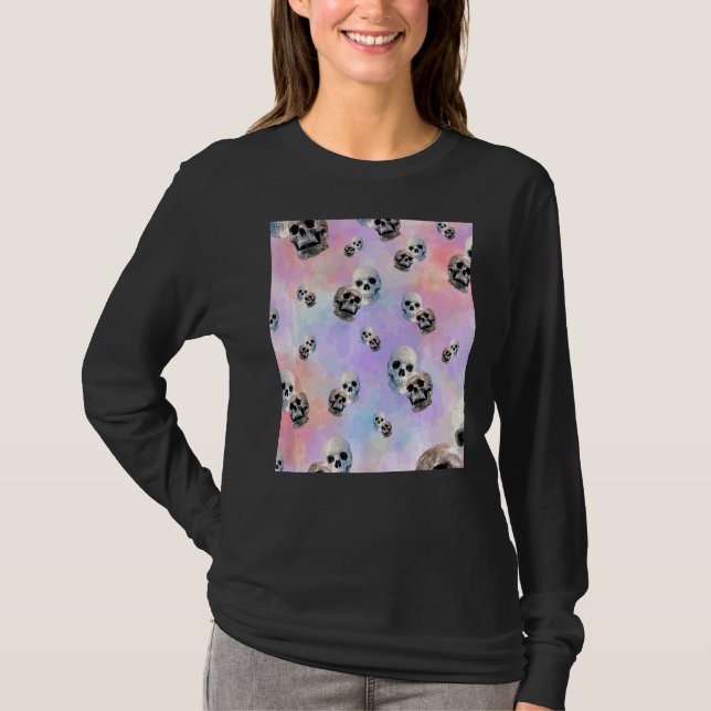 T-shirt Pastel Tie Dye Skeleton Motif (Devant)