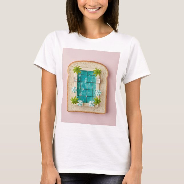 T-shirt Pastel Vaporwave Pool Toast (Devant)