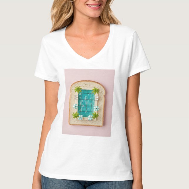 T-shirt Pastel Vaporwave Pool Toast (Devant)