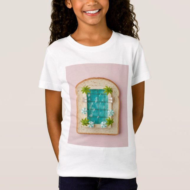 T-Shirt Pastel Vaporwave Pool Toast (Devant)