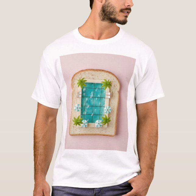 T-shirt Pastel Vaporwave Pool Toast (Devant)