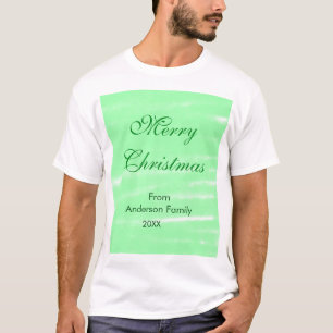 T-shirt Pastel vert aquarelle merry noël moderne deux