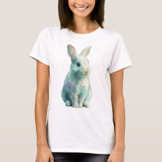 T-shirt Pastel Watercolor Whimsical Bunny Rabbit Women