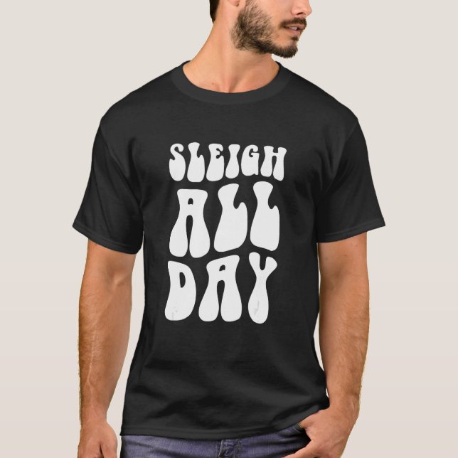 T-shirt Pastel Winter Christmas Sleigh All Day 1 (Devant)