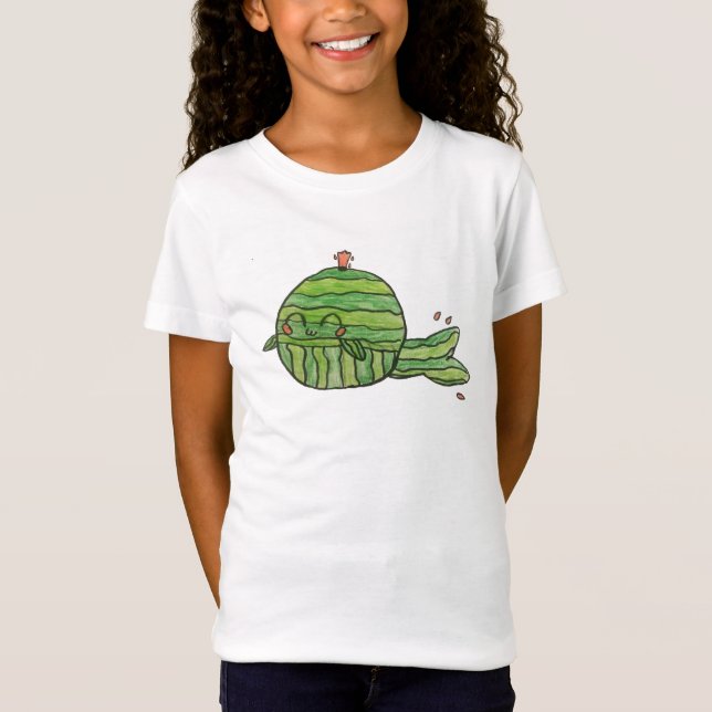 T-Shirt pastèque de baleine (filles) (Devant)