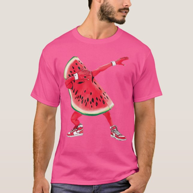 T-shirt Pastèque de Dabbing Cool Drôle de Fruit Athlétique (Devant)
