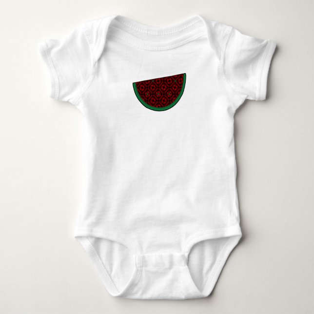T-shirt Pastèque de Palestine Broderie tatreez rouge (Devant)