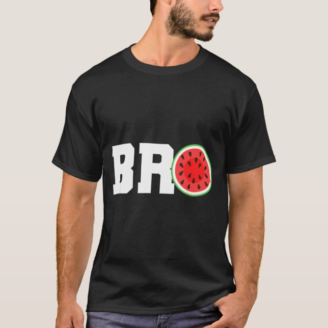 T-shirt Pastèque drôle frère mignon vacances d'été frère (Devant)