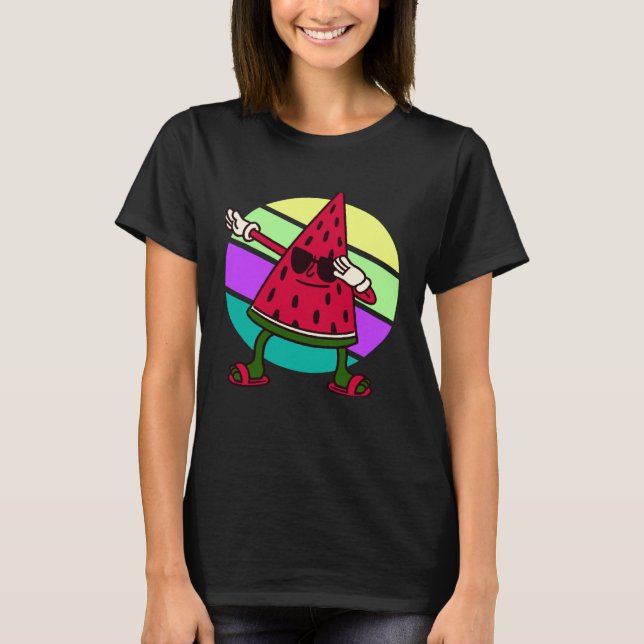 T-shirt pastèque fruit  été mignon dab (Devant)