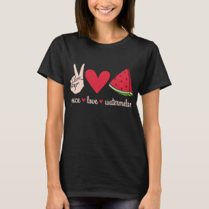 T-shirt pastèque Peace Love Large Fruit Watermelon