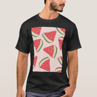 T-shirt Pastèque rouge verte Sucre Fruit d'été Motif