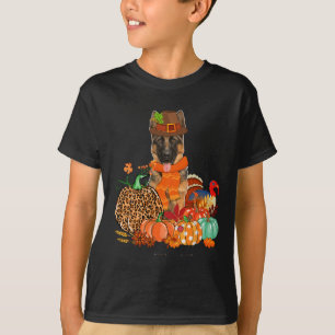 T-shirt Pasteur Allemand De Thanksgiving Avec La Poussette