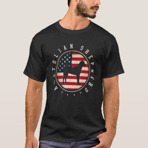 T-shirt Pasteur Anatolien Drapeau Usa 4 Juillet Chien Mama