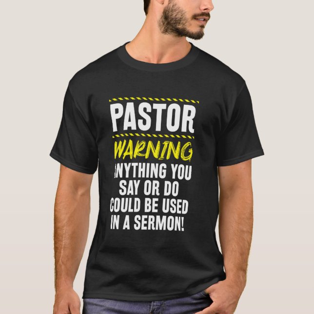 T-shirt Pasteur Citation Drôle Sermon (Devant)