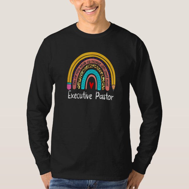 T-shirt Pasteur Exécutif Leopard Rainbow Retour À L'École  (Devant)