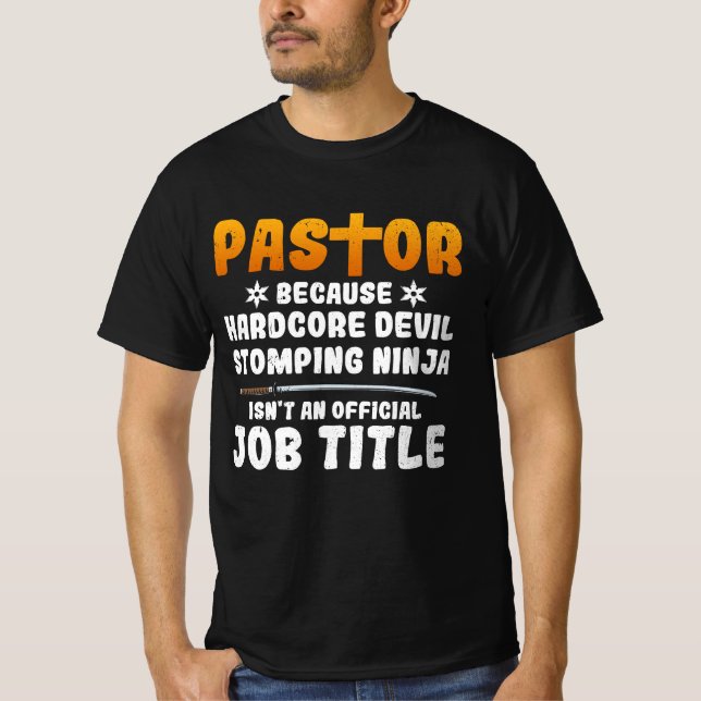 T-shirt Pasteur parce que Hardcore Devil Stomping Ninja n' (Devant)