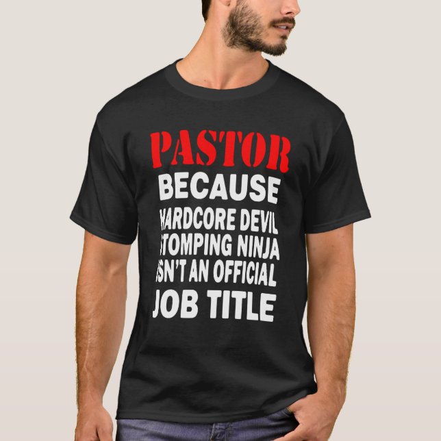 T-shirt Pasteur - Parce Que Le Diable Stomping Ninja Titre (Devant)