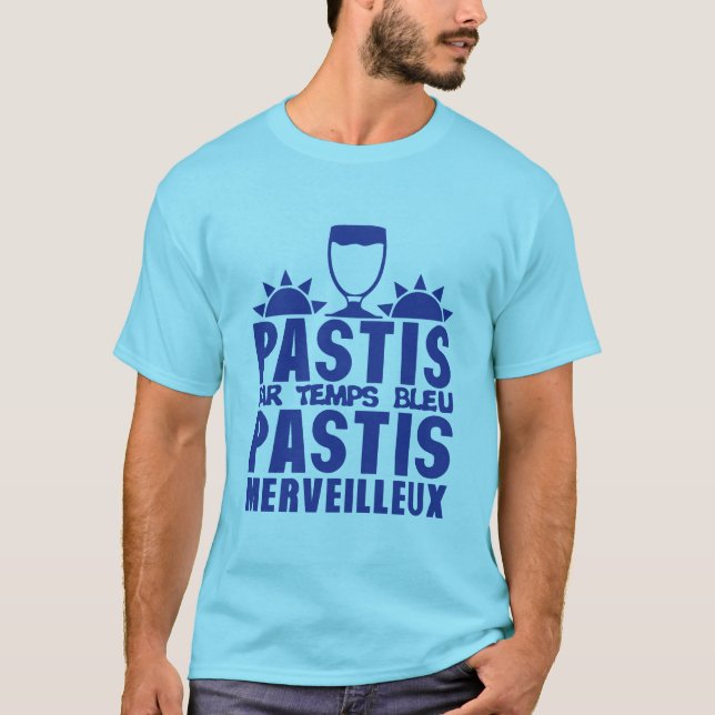 T-shirt pastis par temps bleu merveilleux alcool 51 humour (Devant)