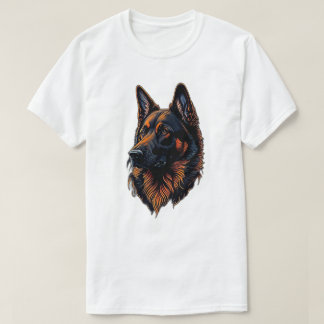 T-shirt Pastor Alemao Preto Laranja Face